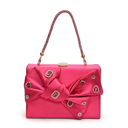 Box Bag Rhinestone Crossbody Bow