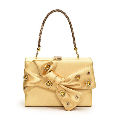 Box Bag Rhinestone Crossbody Bow