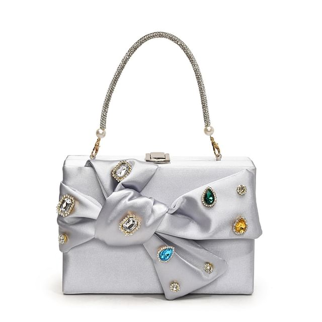 Box Bag Rhinestone Crossbody Bow