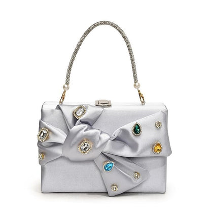 Box Bag Rhinestone Crossbody Bow