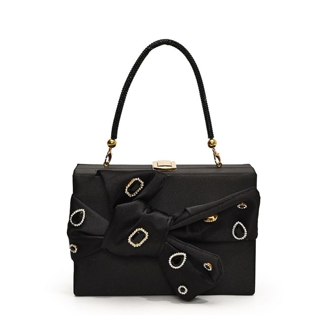 Box Bag Rhinestone Crossbody Bow