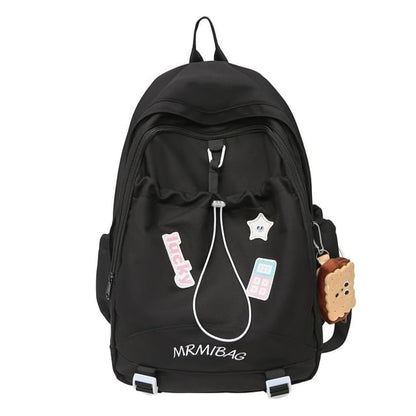 Letter Color Drawstring Backpack Embroidered Block