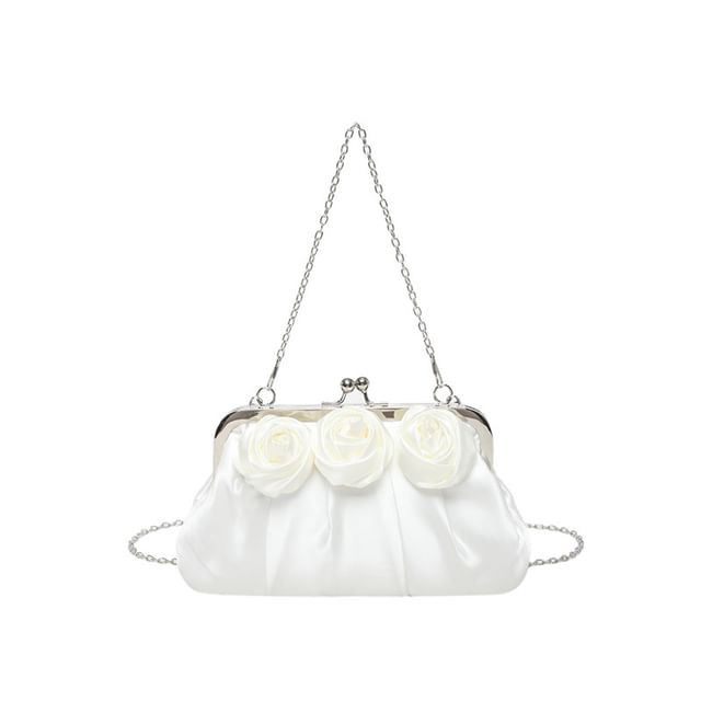 Plain Shoulder Shirred Floral Bag