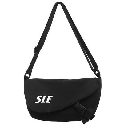 Lettering Bag Flap Two-Tone Buckled Crossbody