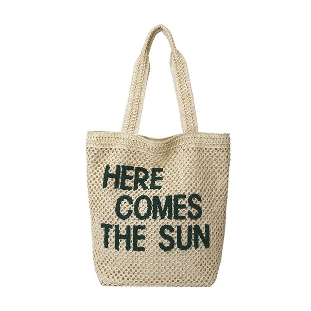 Tote Letter Woven Embroidered Bag