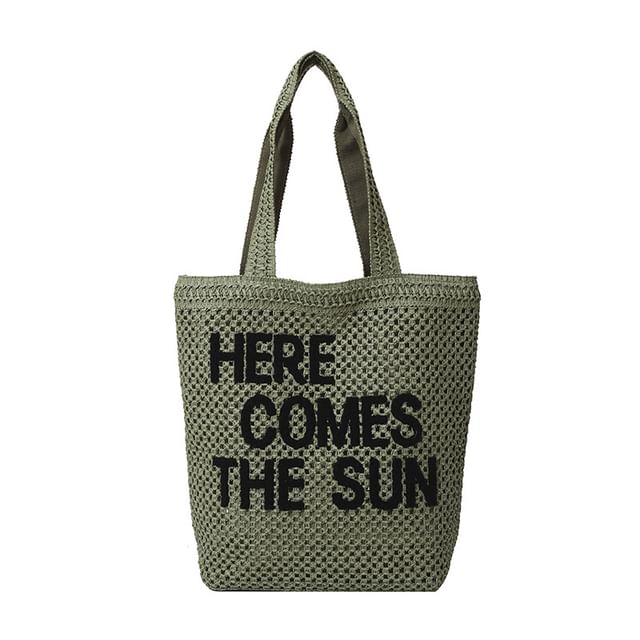 Tote Letter Woven Embroidered Bag