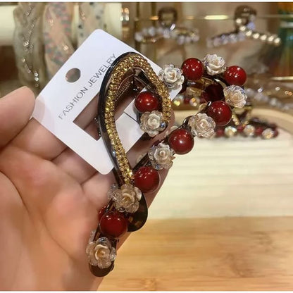 Rhinestone Heart Hair Claw Bead