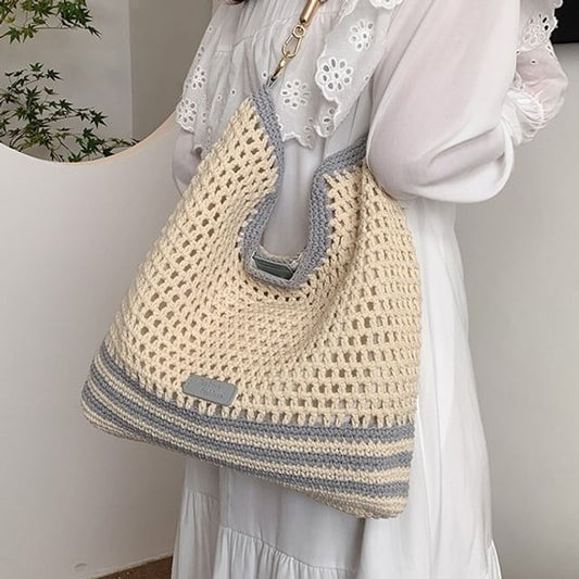 Woven Tote Striped Bag