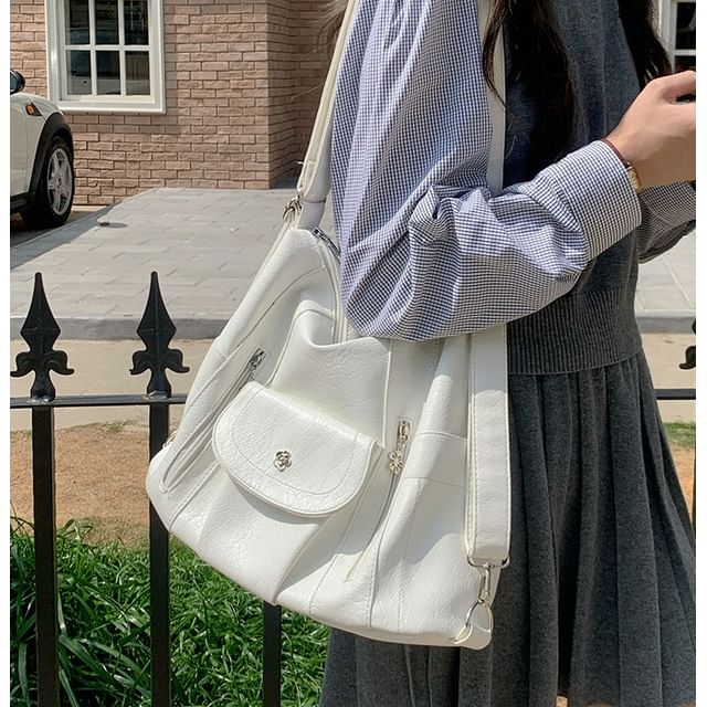 Leather Faux Plain Bag Shoulder