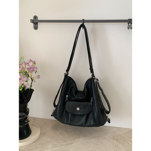 Leather Faux Plain Bag Shoulder