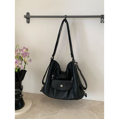 Leather Faux Plain Bag Shoulder
