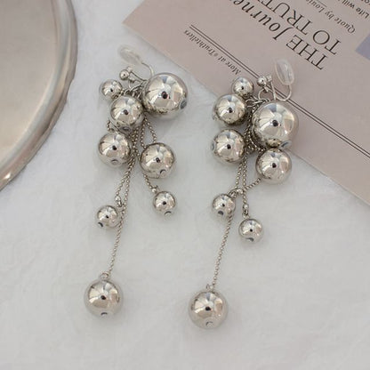 Drop Clip Ball Earring On /