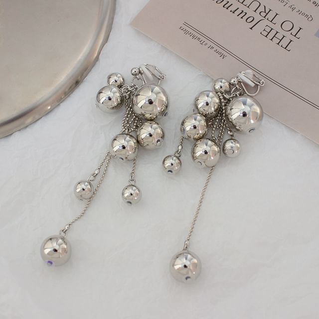 Drop Clip Ball Earring On /