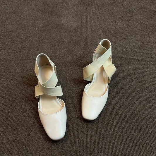 Chunky Shoes Strap Mary Jane Cross Heel