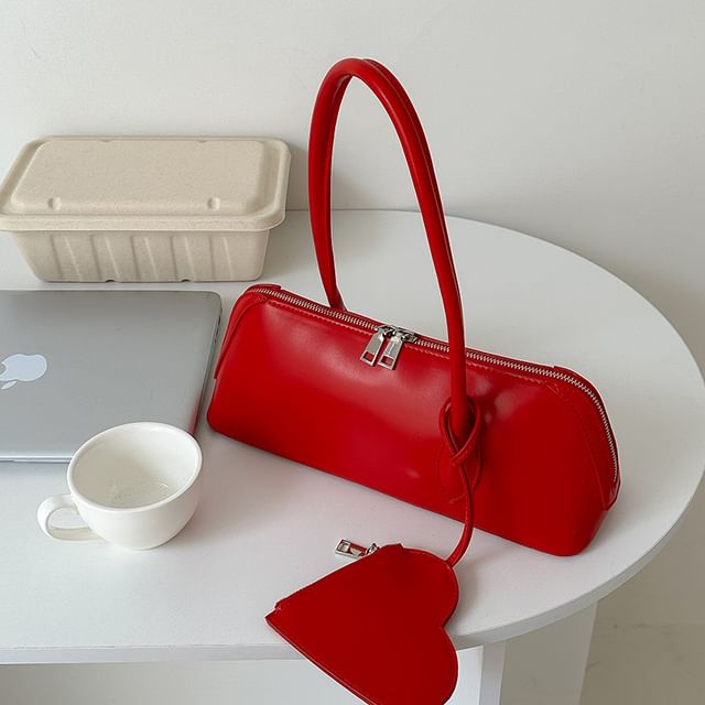 Purse Coin Heart Bag Leather Set: Shoulder + Faux