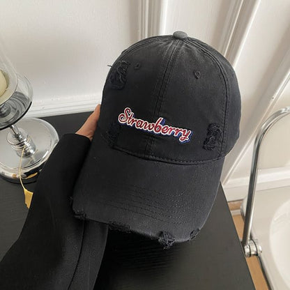 Cap Lettering Baseball Embroidered Distressed