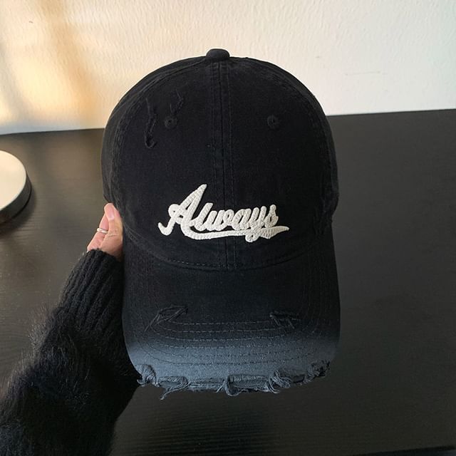 Applique Lettering Cap Distressed Baseball