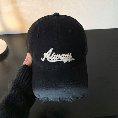 Applique Lettering Cap Distressed Baseball