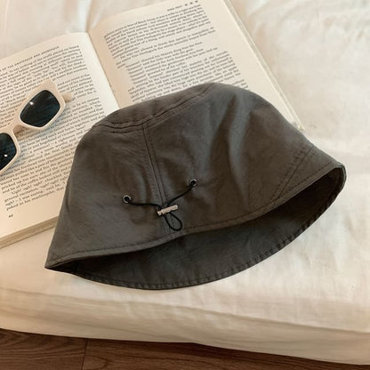 Cloche Hat Plain Drawstring