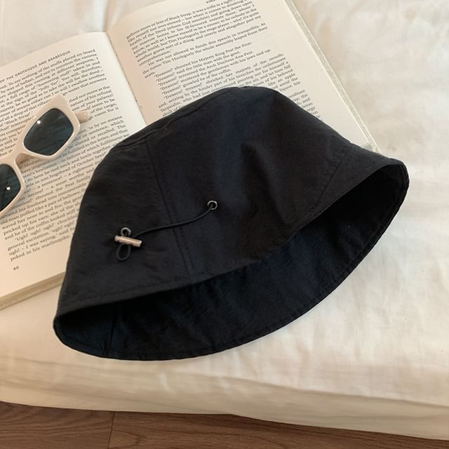 Cloche Hat Plain Drawstring