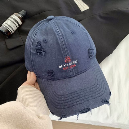 Embroidered Distressed Cap Lettering Baseball