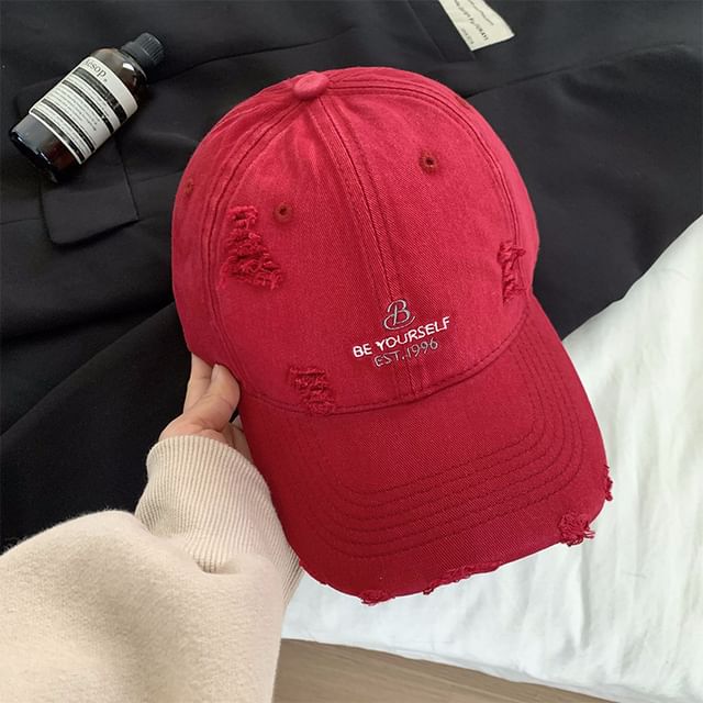 Embroidered Distressed Cap Lettering Baseball