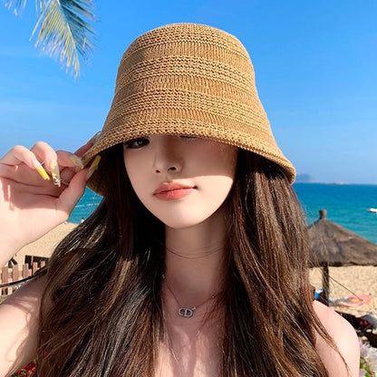 Plain Straw Cloche Hat