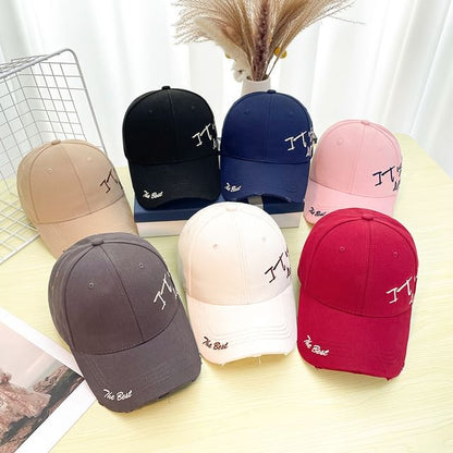 Baseball Lettering Embroidered Distressed Cap