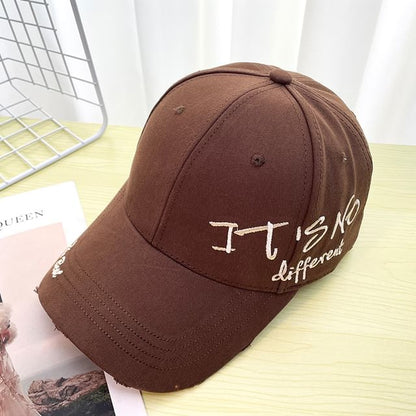 Baseball Lettering Embroidered Distressed Cap