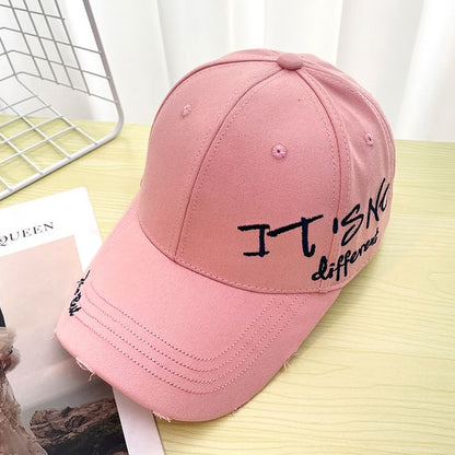 Baseball Lettering Embroidered Distressed Cap