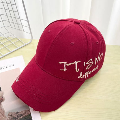 Baseball Lettering Embroidered Distressed Cap