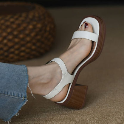Sandals Buckled Heel Block Strap