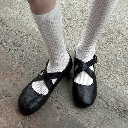 Jane Mary Strap Shoes Cross