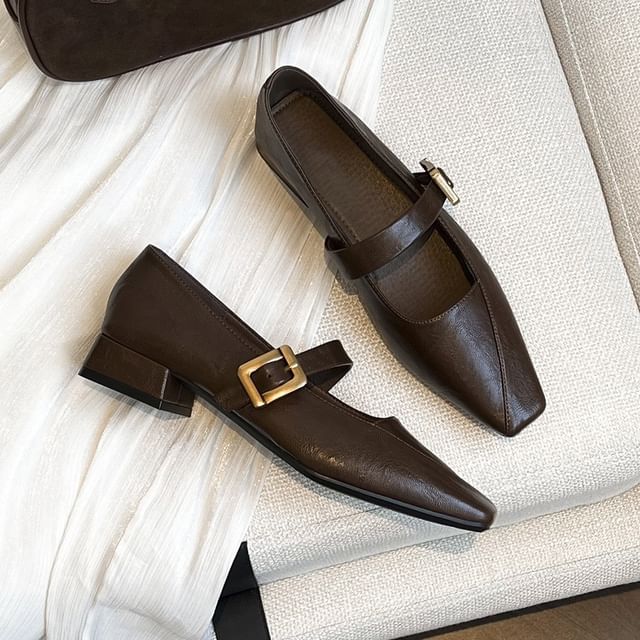 Jane Low Toe Pumps Mary Square Heel