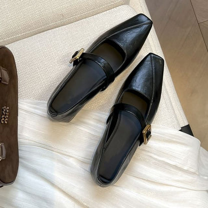 Jane Low Toe Pumps Mary Square Heel