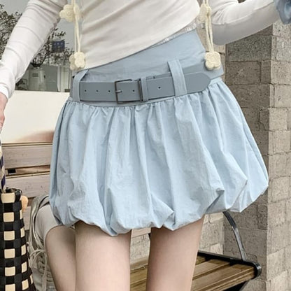 Skirt Waist Mini + Set: Belt Paperbag Plain High