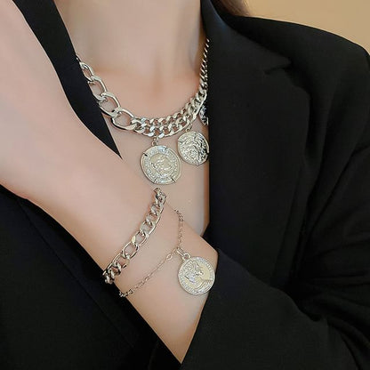 Necklace Bracelet Coin Pendant Alloy / Layered