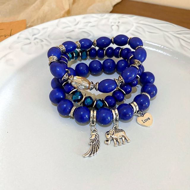 Faux (Various / Gemstone Set Bracelet Tassel Bead Designs) Wooden