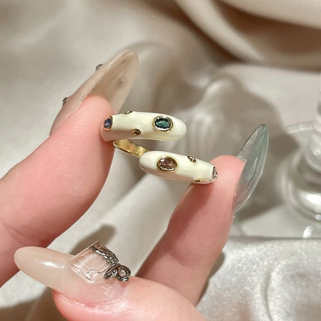 Glaze Ring Open Designs) Embellished Alloy (Various