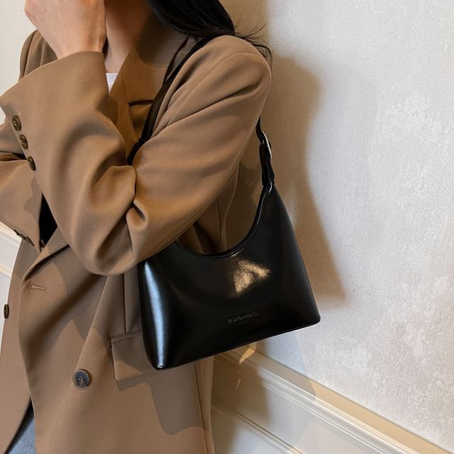 Leather Shoulder Faux Bag Lettering