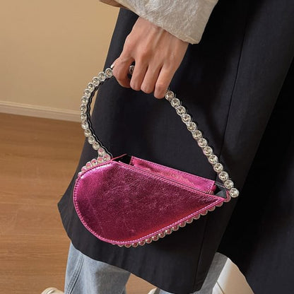 Bag Velvet Heart Hand Rhinestone