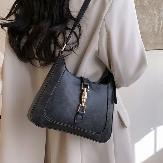 Buckled Crossbody Faux Bag Leather