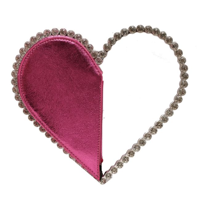 Bag Velvet Heart Hand Rhinestone