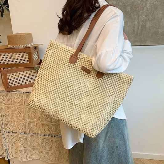 Straw Bag Perforated Tote