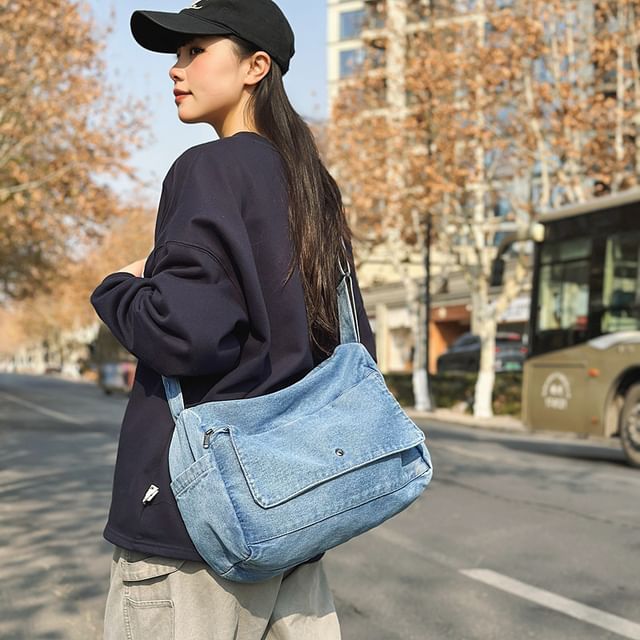 Denim Washed Crossbody Bag
