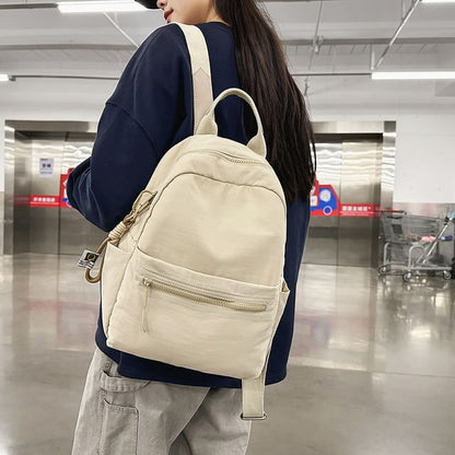 Charm + Backpack Plain Nylon Set: Bag Laptop