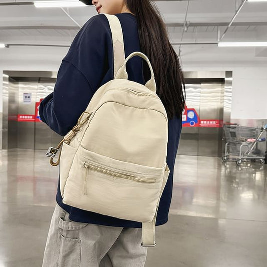 Charm + Backpack Plain Nylon Set: Bag Laptop