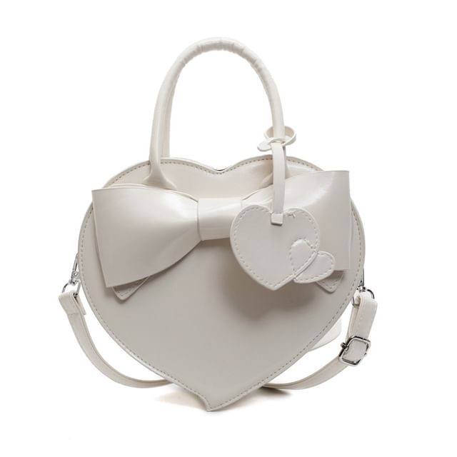 Heart Bag Leather Crossbody + Faux Set: Shaped Charm
