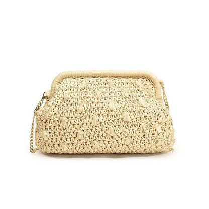 Bag Crossbody Textured Straw Strap Chain