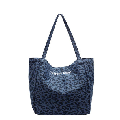 Denim Bag Leopard Tote Print